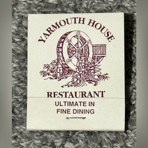 Vintage Matchbook Yarmouth House Restaurant West MA Mass Cape Cod Souvenir